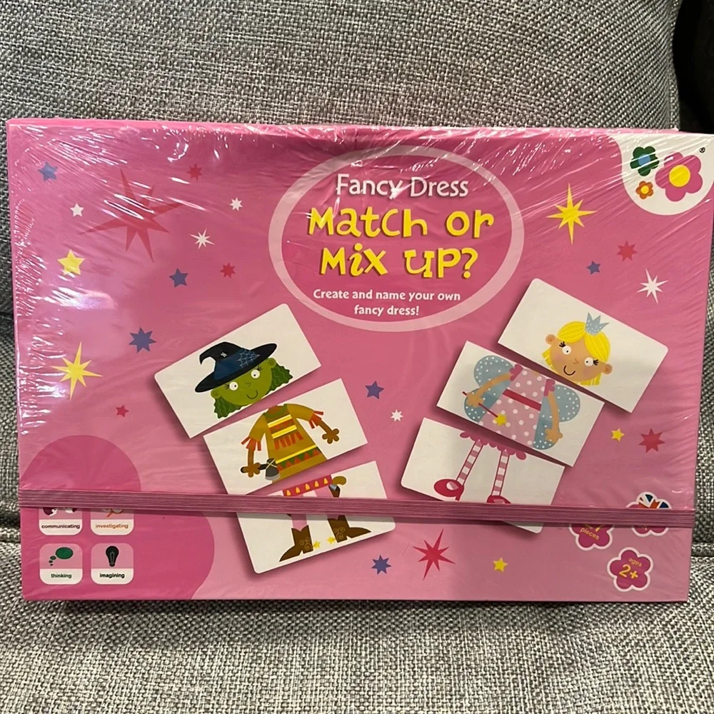 Fancy Dress match or mix up cards. Ages 2+. Brand new in box.